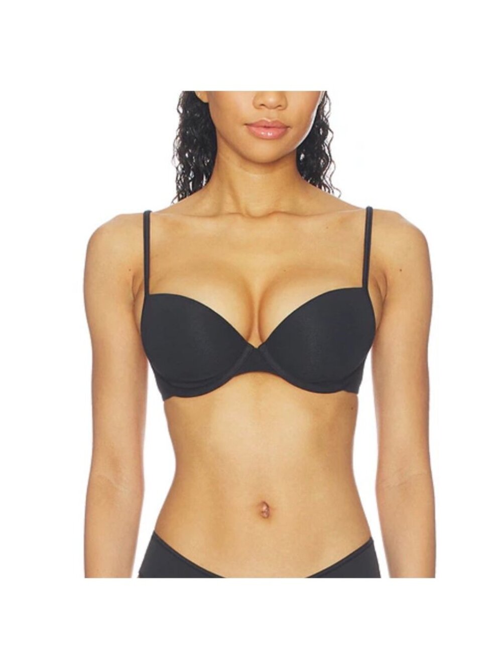 NWT SKIMS EVERYDAY COTTON LIGHTLY LINED DEMI BRA ONYX - 32A